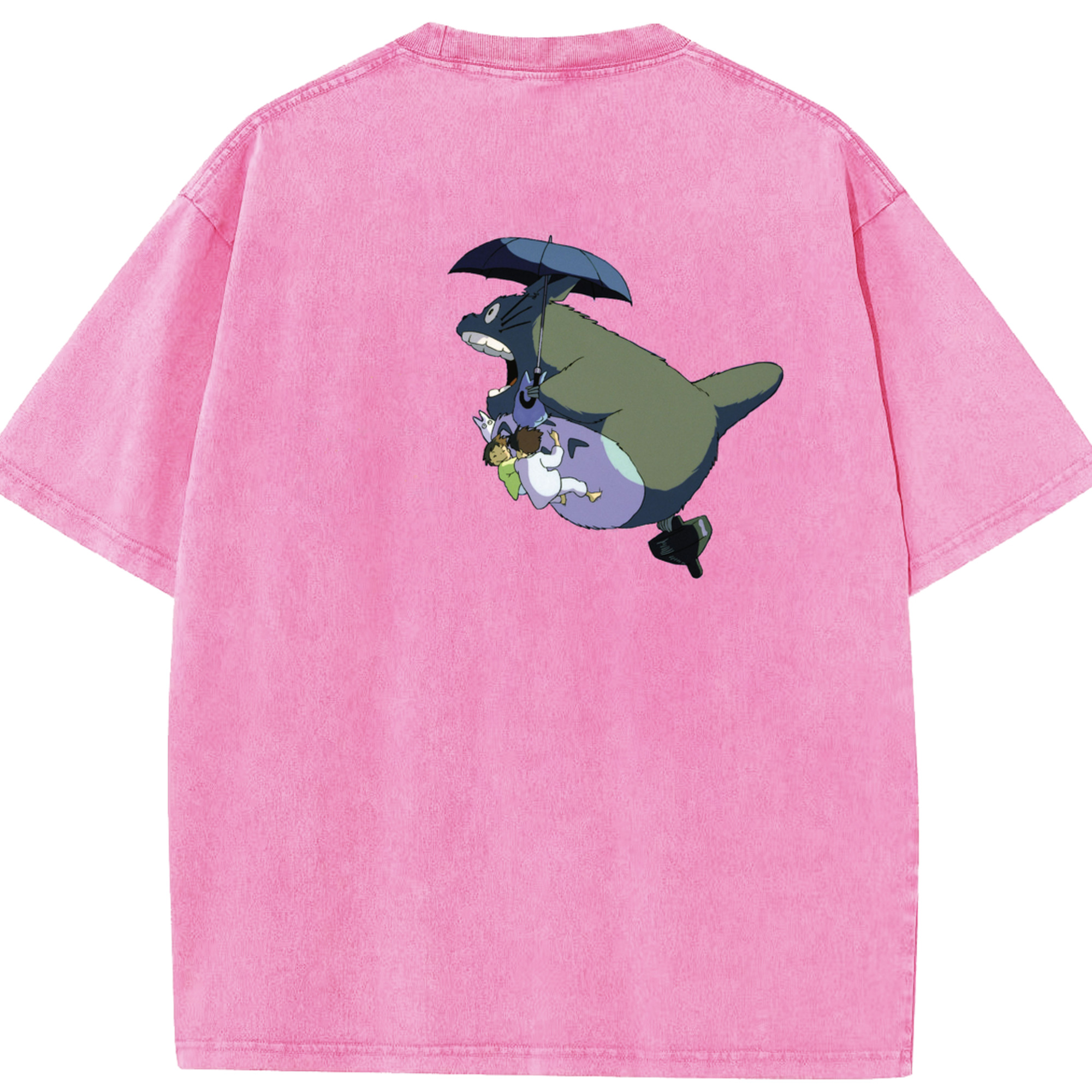 （画像用） となりのトトロ 草壁メイ 草壁サツキ My Neighbor Totoro Satsuki Kusakabe Mei Kusakabe 綿100% ヴィンテージ風 半袖Tシャツ（背面プリント）